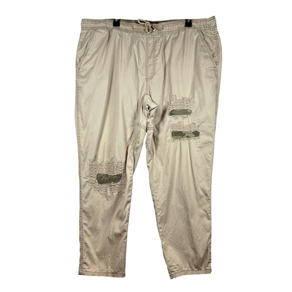 American Rag Drawstring Patchwork Khaki Straight Leg Pants, Size XXL - Picture 1 of 8
